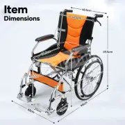 Mobility Wheelchair 20Inch Aluminium Medical Aid Equipment Folding Lightweight