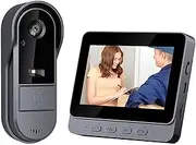 1080P Wireless Doorbell Video Camera, 2-Way Audio Included Chime, Video Doorbell Intercom System with 4.3 Inch Screen, IP66 Waterproof, Indoor Outdoor Surveillance
