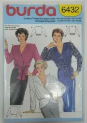 Burda 6432 Misses Blouses Sewing Pattern Sizes 8-20 Vintage