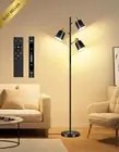 Black LED Tree Floor Lamp Dimmable Remote Touch 4 Color 3 Rotatable