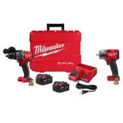 Milwaukee Hammer Drill Driver 1/2" 18V Li-Ion Cordless With 3/8" Impact Wrench