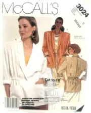 McCall's Cut-To-Fit Pattern #3024 - Jacket (Sizes 10, 12 & 14)