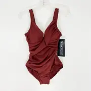 Miraclesuit Rock Solid Revele One Piece Underwire Swimsuit in Tamarind Brown
