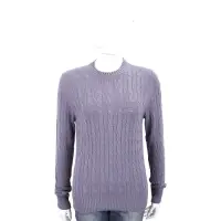 在飛比找Yahoo奇摩購物中心優惠-Andre Maurice 喀什米爾紫色麻花織紋羊毛衫