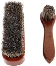 Ipetboom 2Pcs Horsehair Shoe Polishing Brushes Multi Purpose Leather Cleaner Dauber Applicator for Boots Sneakers and Car Detailing Gentle Cleaning Kit