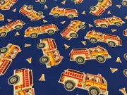 Fabric Fire Trucks Glow in the Dark 9737, sold by the yard