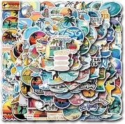 SURF Stickers,100 PCS SURF Vinyl Waterproof Decals for Water Bottles Computer Bicycle Skateboard Luggage Phone Pad Laptop Kids Teens Stickers Pack