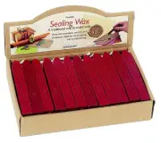 10 RED SEALING WAX STICKS WITH WICKS FOR POSTABLE WAX SEALS MANUSCRIPT