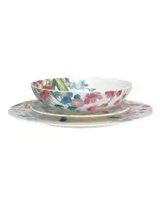 [Maxwell & Williams] Royal Botanic Gardens Eucalyptus Bloom Rim Dinner Set 12 Piece Gift Boxed in White