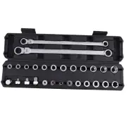 Expert Flex Head Ratchet Wrench Set 14mm 19mm Socket Kit Chrome Vanadium Steel