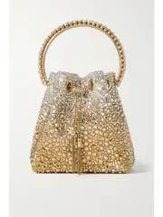 [Jimmy Choo] Jimmy Choo - Bon Bon Crystal-embellished Satin Mini Bag - Gold - One size One size Gold