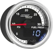MaxTow Match 30 PSI Fuel Pressure Gauge Kit for Dodge Ram 6.7L Cummins 4th Gen Diesel Truck - Includes Electronic Pressure Sensor - Double Vision Display with Analog & Digital Readouts - 2-1/16" 52mm