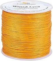 PandaHall 116 Yards 0.5 mm Round Waxed Polyester Strings Thread Beads String Spool for Bracelet Necklace Jewellery Making Macrame Supplies Gold