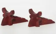2 Pcs Mobile Rosewood Display Rack Sword Knife Dagger Gun Craft Holder Stand