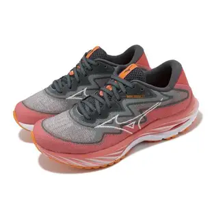 Mizuno 慢跑鞋 Wave Rider 27 SSW Super Wide 女鞋 超寬楦 紅灰 波浪片 美津濃 J1GD2377-71