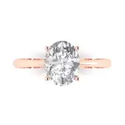 2.1ct Oval Cut Solitaire Engagement Anniversary Wedding Ring 14k Rose Gold