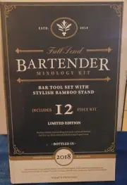 Bartender Mixology Kit With Bamboo Stand