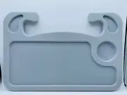 Car Steering Wheel Tray Desk Two Sided Laptop Drink Food Work Table Holder GRAY