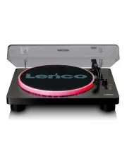 [Lenco] Turntable with LED Lights & Built-in Speakers in Black