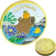 Commemorative Coin, Capybara Collectible, Acrylic Protective Box, Souvenir Keepsake, Uniques Friends Family Birthday Christmas, Home Decor Display, 1 Piece, 0.1 Inches
