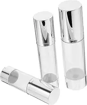 DEARMAMY 3Pcs Travel Toiletries Containers Refillable Airless Pump Bottles for Liquids Leakproof Makeup Foundations Portable Cosmetic Bottles for Go Use