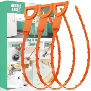 Drain Snake Hair Drain Clog Remover - 3 Pack Shower Snake Sink Unclogger Tool...