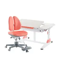 在飛比找新光三越 skm online優惠-【大將作】G6+XS 成長桌椅組-雪杉/珊瑚紅(DUO椅)