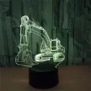 Excavator Acrylic Night Lamp Creative Illusion Light Colorful Bedside Dig 3D