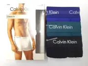 Calvin Klein Men's Cotton Stretch Classic Trunk Underwear 3-Pack Black/Green