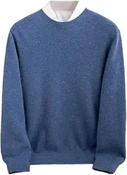 [Hamthuit] Men's Round Neck Business Casual Pullover Bottoming Shirt Sweater Crew Neck Long Sleeve Sweater