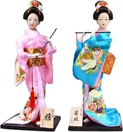 Set 2 Pieces Traditional Japanese Dolls Geisha Girl Geiko Kimono Ancient Doll Home Collection Art Decoration,A1,12 inch/4161 (Color : B24, Size : 12 inch)