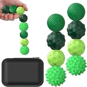BUSOHA Silicone Magnetic Fidget Balls - 8 Pack Silicone Stress Relief Balls Stone for Adults Sensory Travel Toys for Calming,Stress,Autism and ADHD,Gifts for Kids Girls Boys,Green