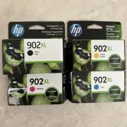 4 Pack HP 902XL Ink Black Color Cyan Magenta Yellow 6954 6958 6978 902 EXP 2022