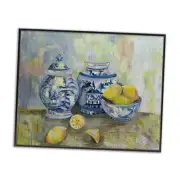Stupell Industries Lemons and Pottery Yellow Blue Classical Painting