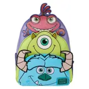Loungefly Monsters, Inc. Sulley, Mike, & Randall Triple Pocket Mini Backpack