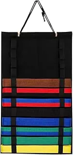 Martial Arts Belt Display Rack, Felt Taekwondo Belt Display, Portable Belts Organizer, Belt Display with Elastic Loops, Suitable for Boxing, Judo, Kung Fu, Aikido (62.5 * 34.5 CM)