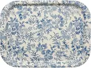 Tatsu Craft NS Tray, L Angle, 16.5 inches (42 cm), Blue, Non-Slip, Stylish, Plastic, Non-Slip, Square, Rectangle, Western-Style Tray, Interior, Non-Slip Tray, Horn, Flower Pattern, Placemat for Kids,