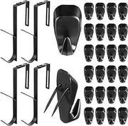 Shimeyao 28 Pack Organizer Hooks 4 Pack Adjustable Double Coat Hooks and 24 Pack Cubicle Hooks Cubicle Coat Hook for Office Home Cork Board Kitchen Room Office Hanging Supplies