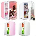 Portable 8L Mini Fridge Beauty Cosmetics LED Mirror Makeup Refrigerator Cooler