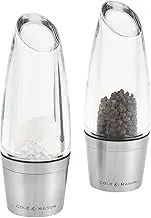 Cole & Mason H308898P Milston Salt and Pepper Mills, Precision+ Stemless, Stainless Steel/Acrylic, 160 mm, Gift Set, Includes 2 x Salt and Pepper Grinders