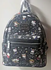 Hello Kitty Sanrio Loungefly Zodiac Backpack Mini New W/ Tags Black