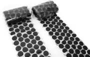 Hook 'n Loop 3/4 Inch Industrial Strength Black Adhesive 250 Dot Roll Pack,Black
