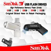 SanDisk Flash Drive Ultra Dual Memory 64GB 128GB 256GB 512GB USB + Type C USBC