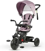 Qplay Platinum 6 In1 Kids Tricycle Ride On Toy Trike Toddler Balance Bike Car Prams Stroller Walker Children Gift Adjustable Parent Handle,Safety Harness & Wheel Brakes Children Gift (Pink)