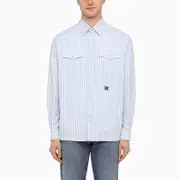 Blue And White Striped Sleeve Shirt