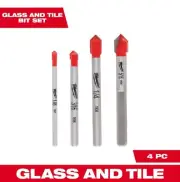 MILWAUKEE Carbide Glass and Tile Drill Bit Set (4-Pack) 48-20-89888 Lot Of 4