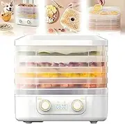 5 Tray Food Dehydrator, Fruit Dryer Machine, 160W Food Dryer Machine with 1-48H Timer,35-75℃ Temperature Adjustable and LED Display for Jerky, Meat, Fruit, Beef, Vegetables Snacks White