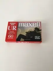 Maxell UR60 60 Minutes Audio Cassette Tape Sealed and New