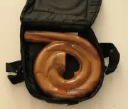 Spiral Didgeridoo + Bag Travel Compact snail shell Sono Hardwood Hand Carved Art