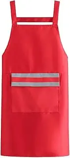 [MYSMFY] Aprons For Women Hoodie Waterproof And Oil Resistant Long Sleeved Apron, Kitchen And Home Dining Reflective Strip Pocket, Colorful